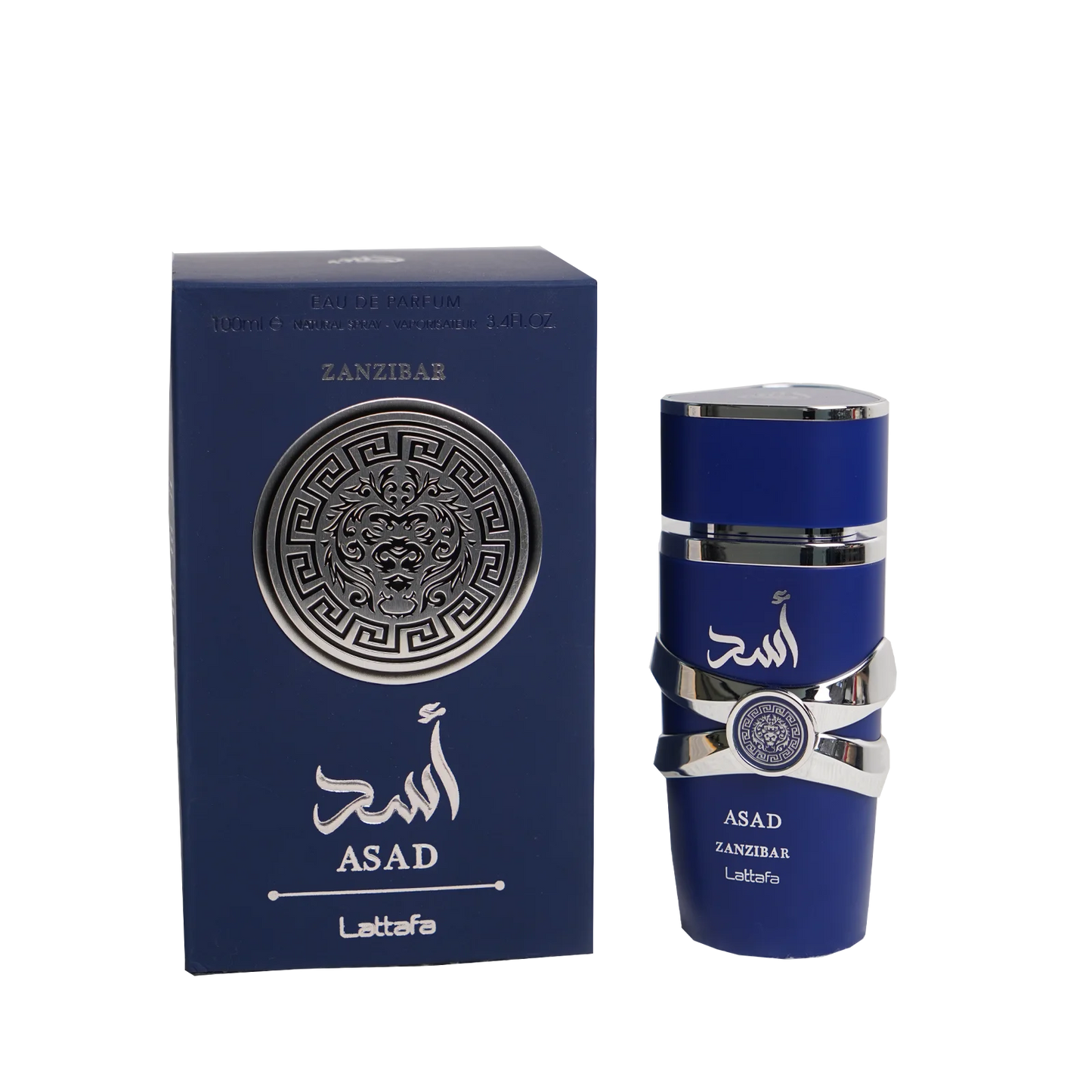 Lattafa Asad Zanzibar Blue Edition For Men Eau de Parfum Spray 3.4 Ounce Spicy Fragrance Warm Note Of Vanilla Christmas Gift