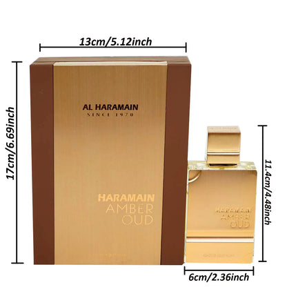 Al Haramain Amber Oud Gold Edition Eau de Toilette For Men And Women Cologne Long-lasting 2.0 OZ Best Valentine‘s Day Gifts