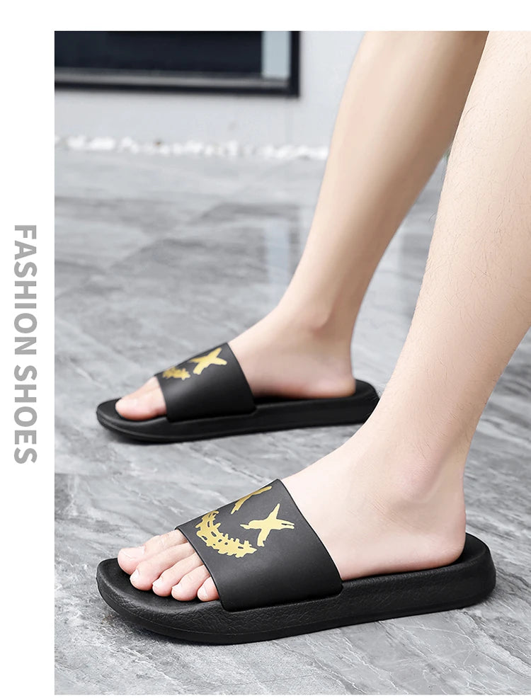 Slippers For Men Worn Externally Summer Trendy Flip Flops Bathroom Non-skid Indoor And Home Sandals