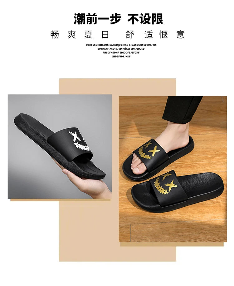 Slippers For Men Worn Externally Summer Trendy Flip Flops Bathroom Non-skid Indoor And Home Sandals