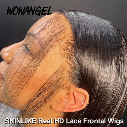 WOW ANGEL HD Lace Frontal Wig 250% 13x6 HD Lace Front Wig Straight Hair Invisible HD Lace Melt Skin HD Lace Front Human Hair Wig