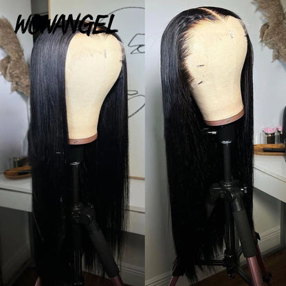 WOW ANGEL HD Lace Frontal Wig 250% 13x6 HD Lace Front Wig Straight Hair Invisible HD Lace Melt Skin HD Lace Front Human Hair Wig