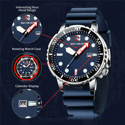 Men Watch Dress Ornament Chic Solid Color Multifunctional Man Wristwatch Festival Gift Fashion Accessory Time Reminding Device