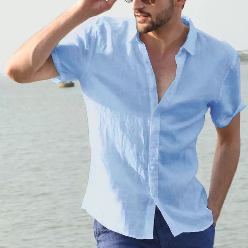 Men's Casual Short Sleeve Shirts, Leisure Street Wear