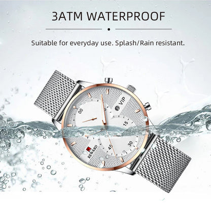 REWARD Business Mens Watches Top Brand Luxury Chronograph Waterproof Quartz Watch Men Stainless Steel Sport Date Wristwatch