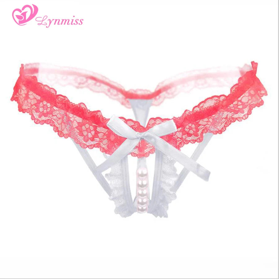 Lynmiss Women's Panties Underwear For Sexy Pearl Lingerie Women Lace Panties Erotic Underwear Briefs Sexy Apparel Erotic