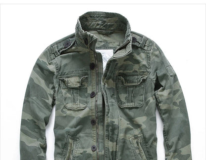 Military Denim Jacket Men Retro Camo Multi-pockets Mens Cowboy Jackets Fashion Cargo Jeans Coats Jaqueta Masculina Size S-2XL