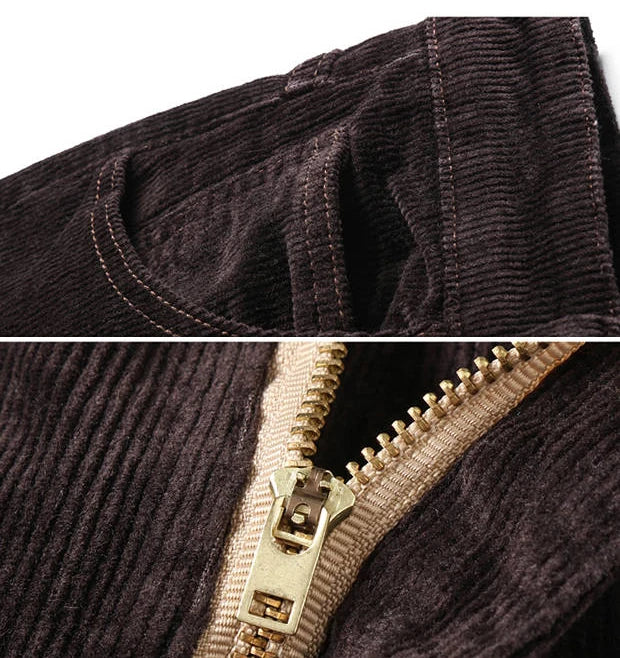 Autumn Winter Men`s Thick Warm Corduroy Pants Fleece Trousers Male Casual Business Style Long Jeans Men