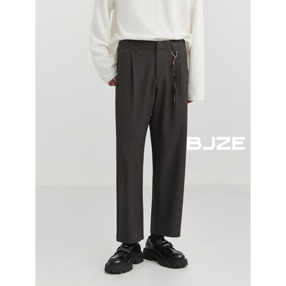 Bjze Men's Wear 24 Autumn New Arrival Fancy Woven Loose Straight Suit Pants K-style Work Clothing Casual Long Pants