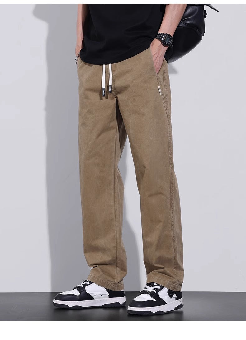 Senma Pure Cotton Loose Straight-leg Men's Spring and Autumn Casual Pants