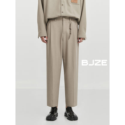 Bjze Men's Wear 24 Autumn New Arrival Fancy Woven Loose Straight Suit Pants K-style Work Clothing Casual Long Pants