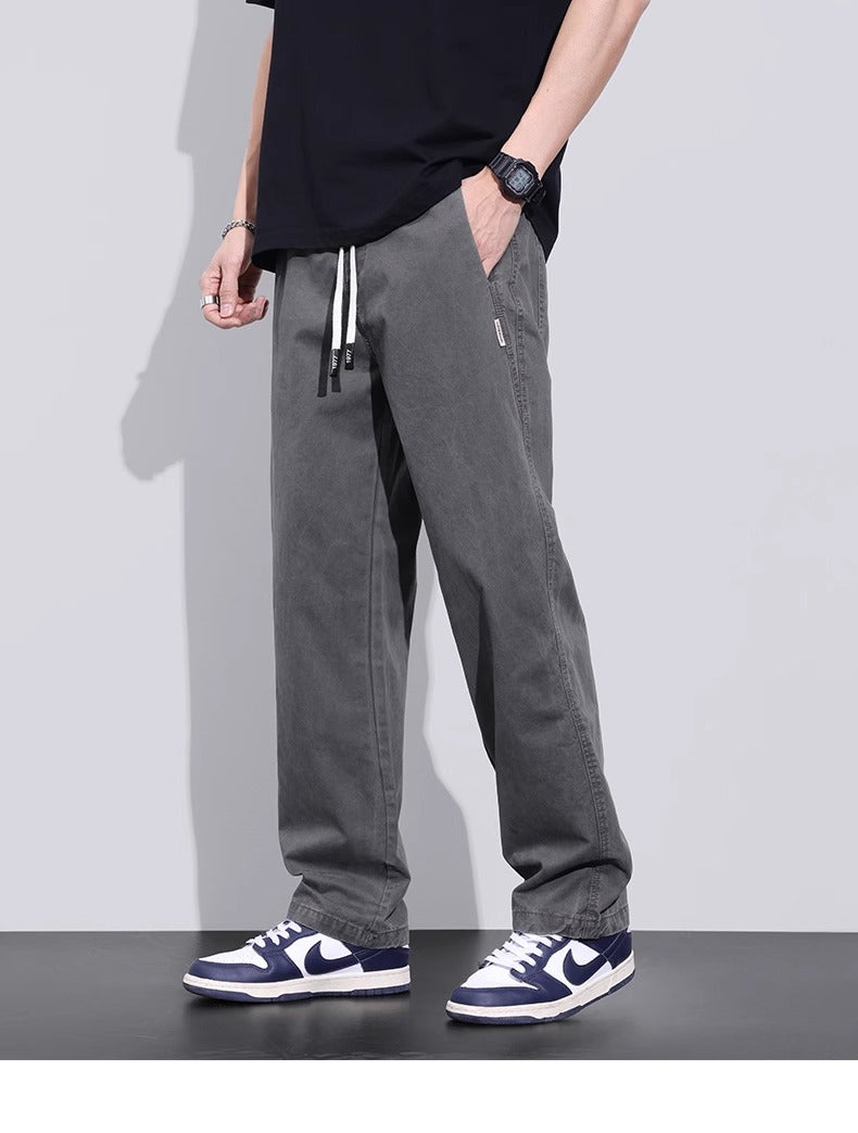 Senma Pure Cotton Loose Straight-leg Men's Spring and Autumn Casual Pants