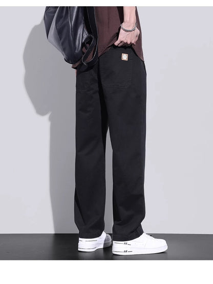 Senma Pure Cotton Loose Straight-leg Men's Spring and Autumn Casual Pants