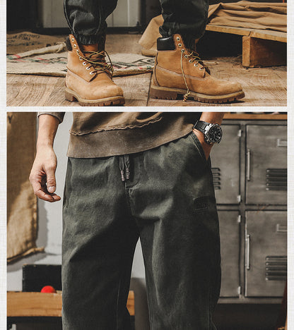 Heavy Weight American Retro Loose Casual Pants Thin Workwear