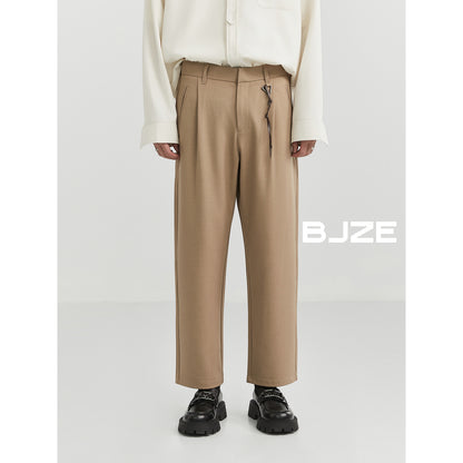 Bjze Men's Wear 24 Autumn New Arrival Fancy Woven Loose Straight Suit Pants K-style Work Clothing Casual Long Pants