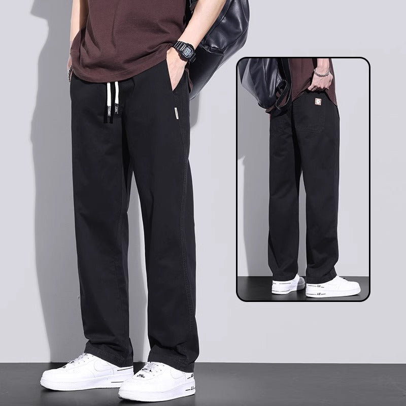 Senma Pure Cotton Loose Straight-leg Men's Spring and Autumn Casual Pants