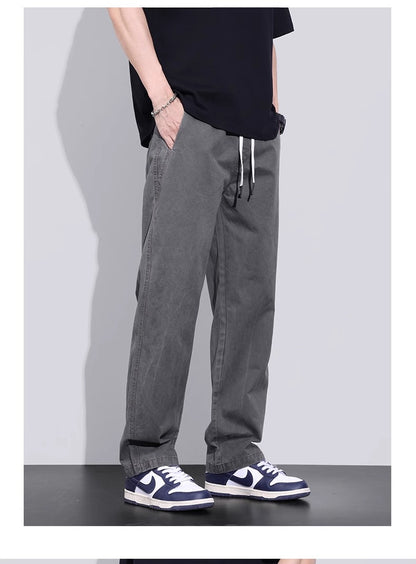 Senma Pure Cotton Loose Straight-leg Men's Spring and Autumn Casual Pants