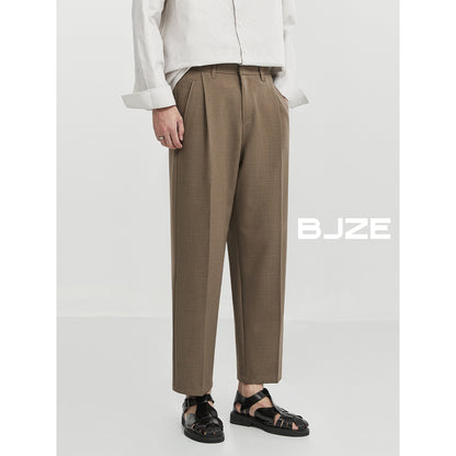 Bjze Men's Wear 24 Autumn New Arrival Fancy Woven Loose Straight Suit Pants K-style Work Clothing Casual Long Pants