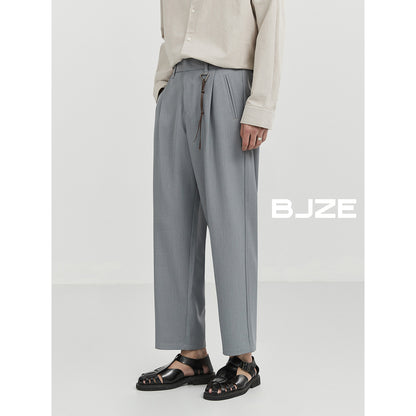 Bjze Men's Wear 24 Autumn New Arrival Fancy Woven Loose Straight Suit Pants K-style Work Clothing Casual Long Pants