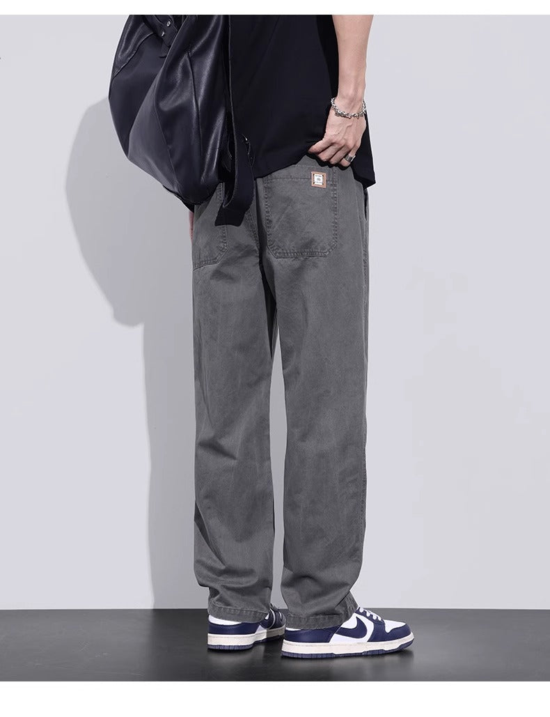 Senma Pure Cotton Loose Straight-leg Men's Spring and Autumn Casual Pants