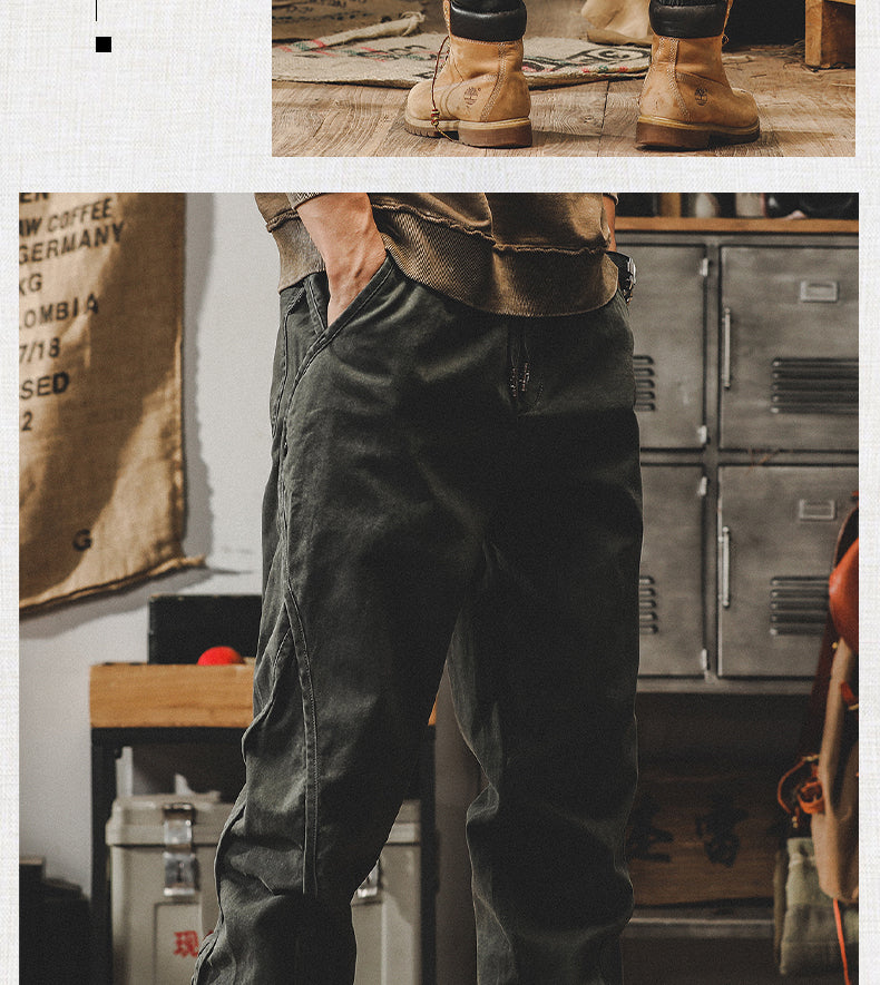 Heavy Weight American Retro Loose Casual Pants Thin Workwear