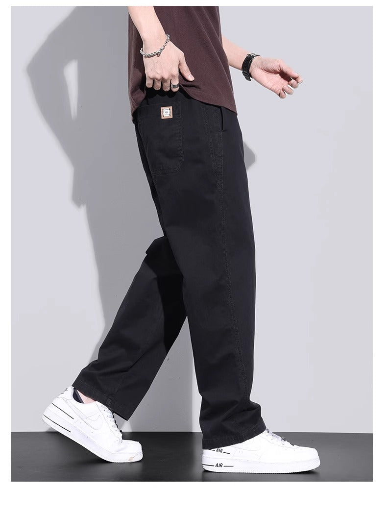 Senma Pure Cotton Loose Straight-leg Men's Spring and Autumn Casual Pants