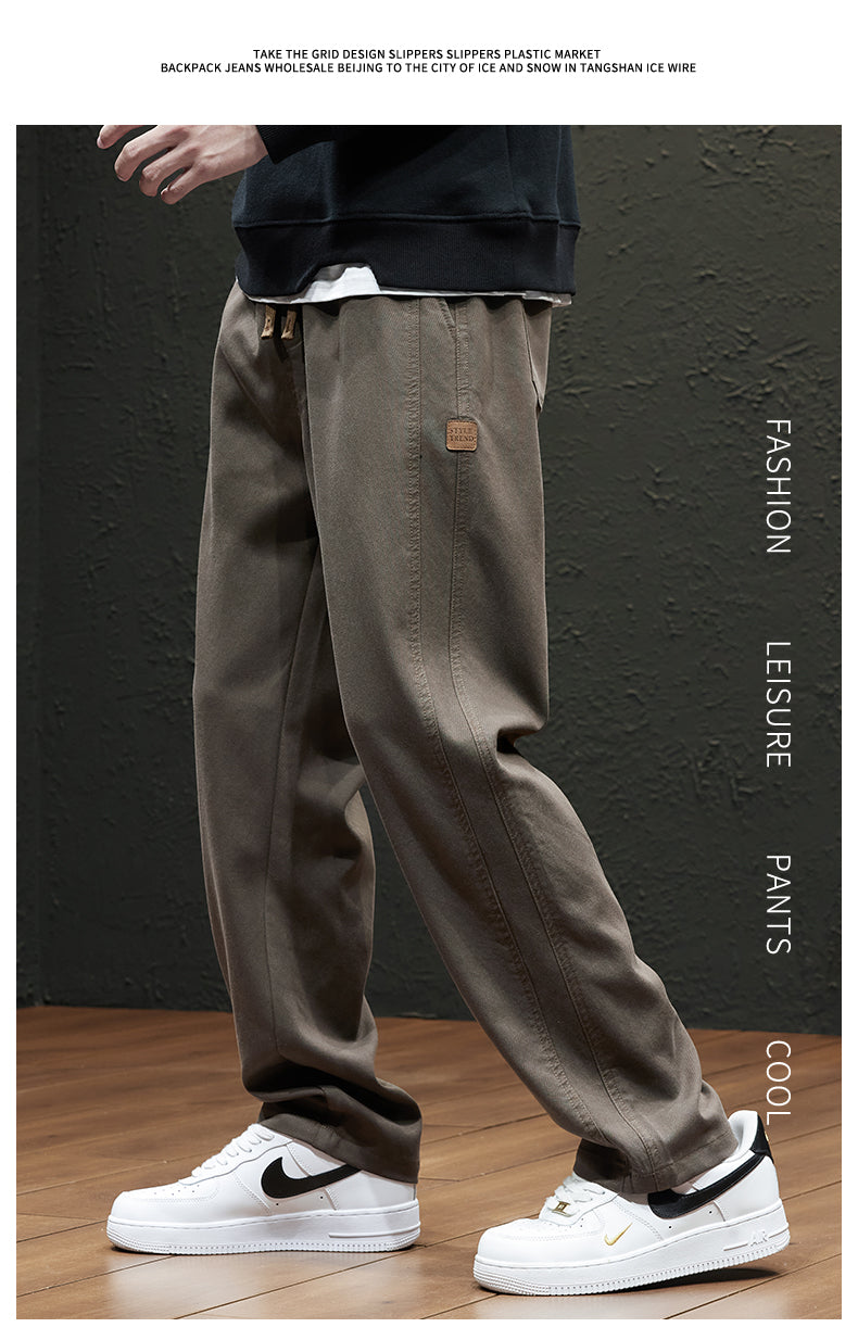 Spring and Autumn Thin Men Loose Straight Casual Pants