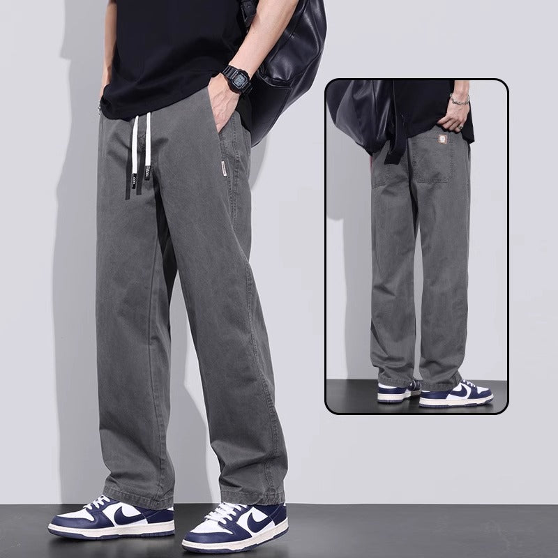 Senma Pure Cotton Loose Straight-leg Men's Spring and Autumn Casual Pants