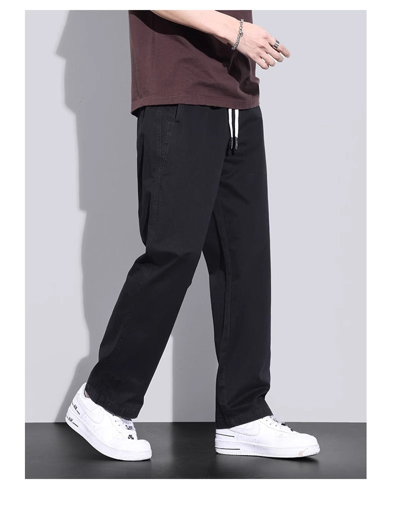 Senma Pure Cotton Loose Straight-leg Men's Spring and Autumn Casual Pants