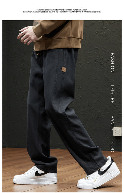 Spring and Autumn Thin Men Loose Straight Casual Pants