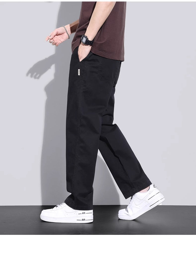 Senma Pure Cotton Loose Straight-leg Men's Spring and Autumn Casual Pants