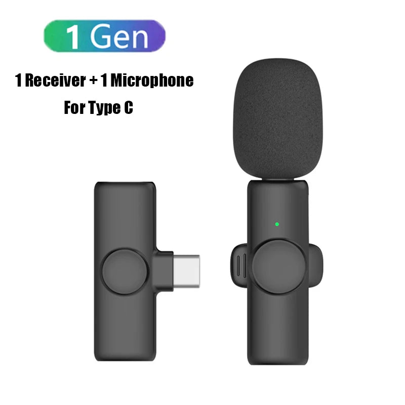 K11 Professional Wireless Lavalier Microphone for iPhone iPad Laptop Android Live Gaming Video Recording Interview Business Mic