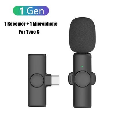 K11 Professional Wireless Lavalier Microphone for iPhone iPad Laptop Android Live Gaming Video Recording Interview Business Mic