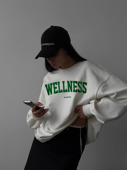 Hirsionsan Letter Print Women Sweatshirt Full Sleeve Girls Hoodies Streetwear Autumn Mesh Pullovers Casual Student Clothes