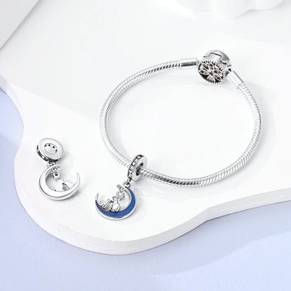 Dog Pet Charms 925 Silver Doggy Paw French Bulldog Bones Beads fit Original Pandora Bracelet DIY Fine Jewelry