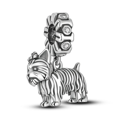 Dog Pet Charms 925 Silver Doggy Paw French Bulldog Bones Beads fit Original Pandora Bracelet DIY Fine Jewelry