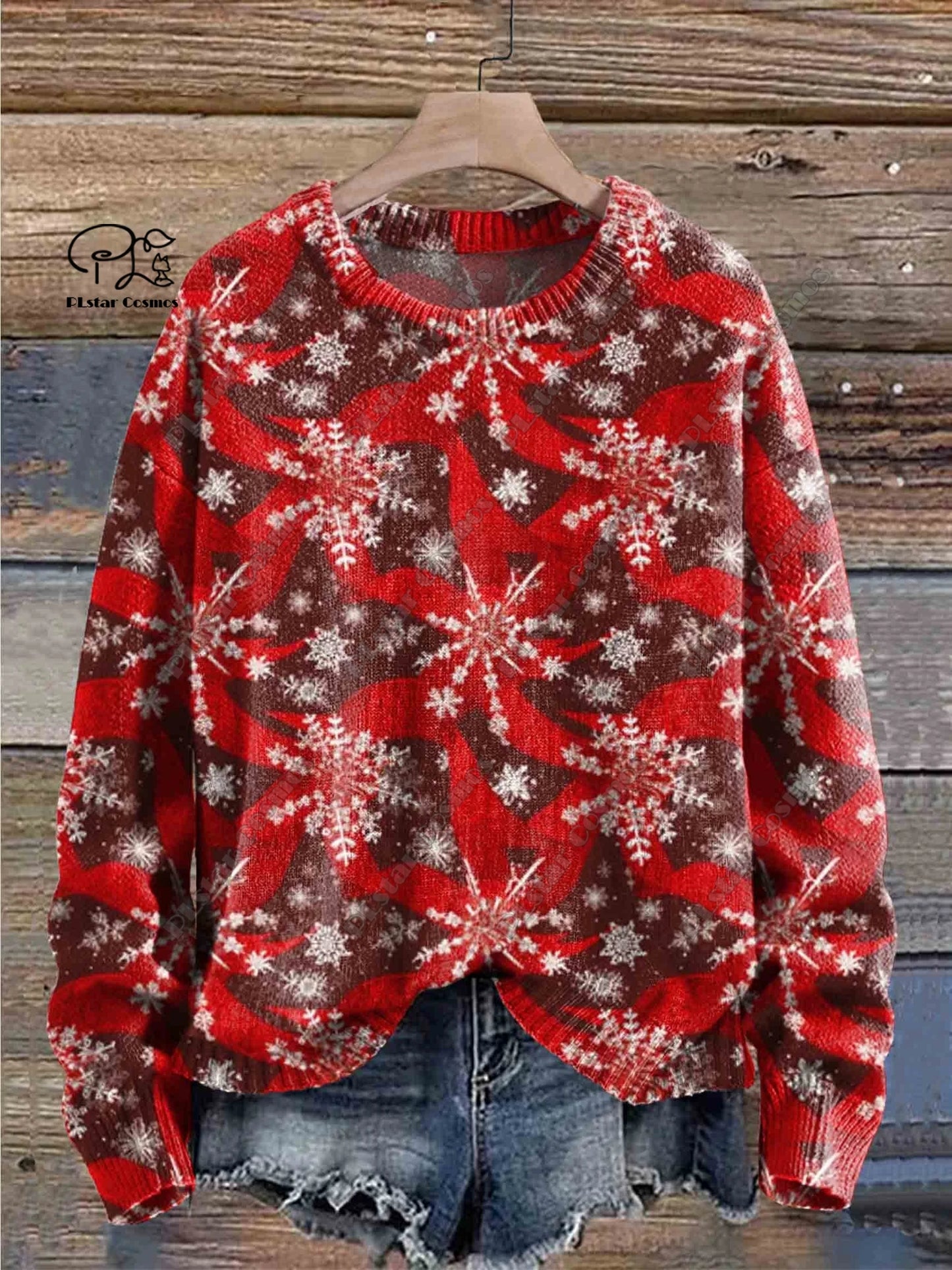 3D printed Christmas series floral Christmas tree Santa Claus pattern ugly sweater casual winter warm new style unisex  S-5