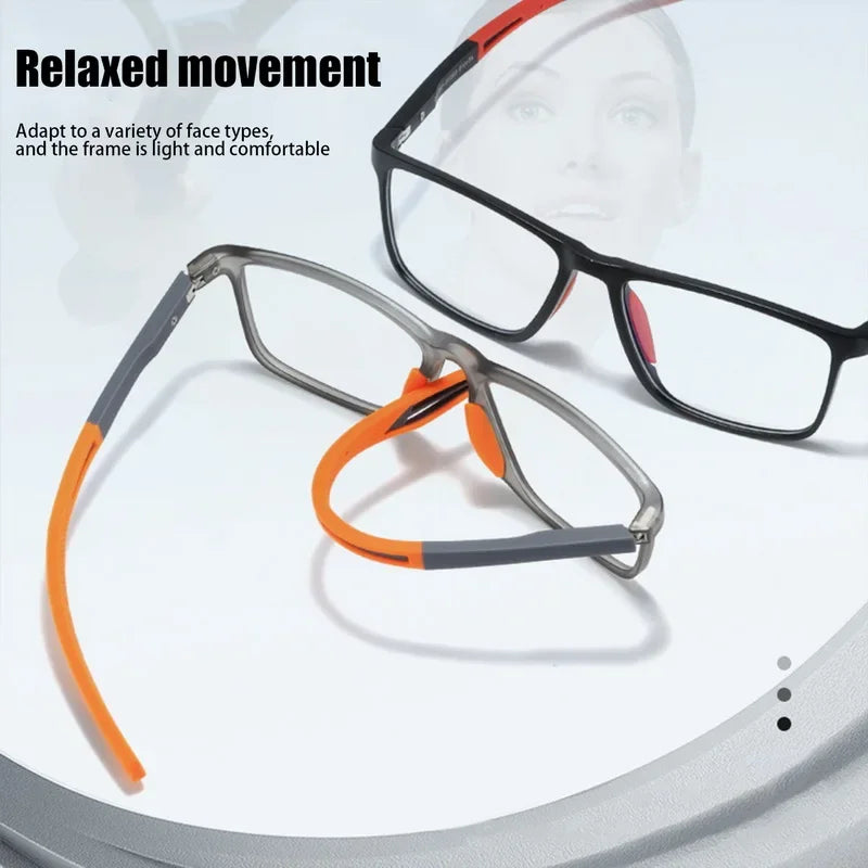 Unisex Ultralight Silicone TR Sports Myopia Glasses Anti Blue Light