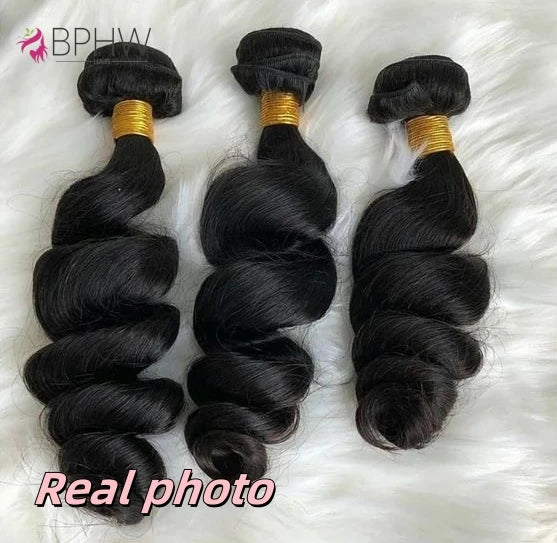 12A Loose Wave Bundles 100% Human Hair Extensions Malaysian Hair Weave Tissage Cheveux Humain Wave 1 3 4 Bundles For Black Women