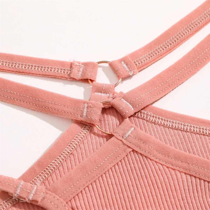 FINETOO 4Pcs Cotton Double Thin Belts Underwear for Women Sexy Low Waist Striped Thongs Ladies Soild Panties Breathable Lingerie