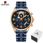 REWARD New Mens Watches Stainless Steel Luxury Waterproof Chronograph Luminous Wrist Watch Fashion Men Sports Quartz Watch