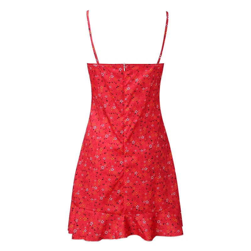 Sexy Casual Home Small Floral Camisole Dress