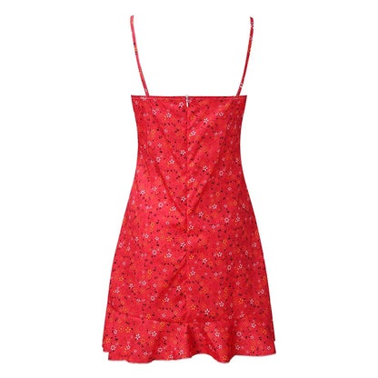 Sexy Casual Home Small Floral Camisole Dress