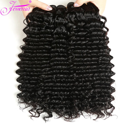 Unprocessed Brazilian 4 Bundles Deal 8-30Inch Loose Deep Wave Tissage 100% Raw Human Hair Wet and Wavy DeepCurly Cheveux Humain