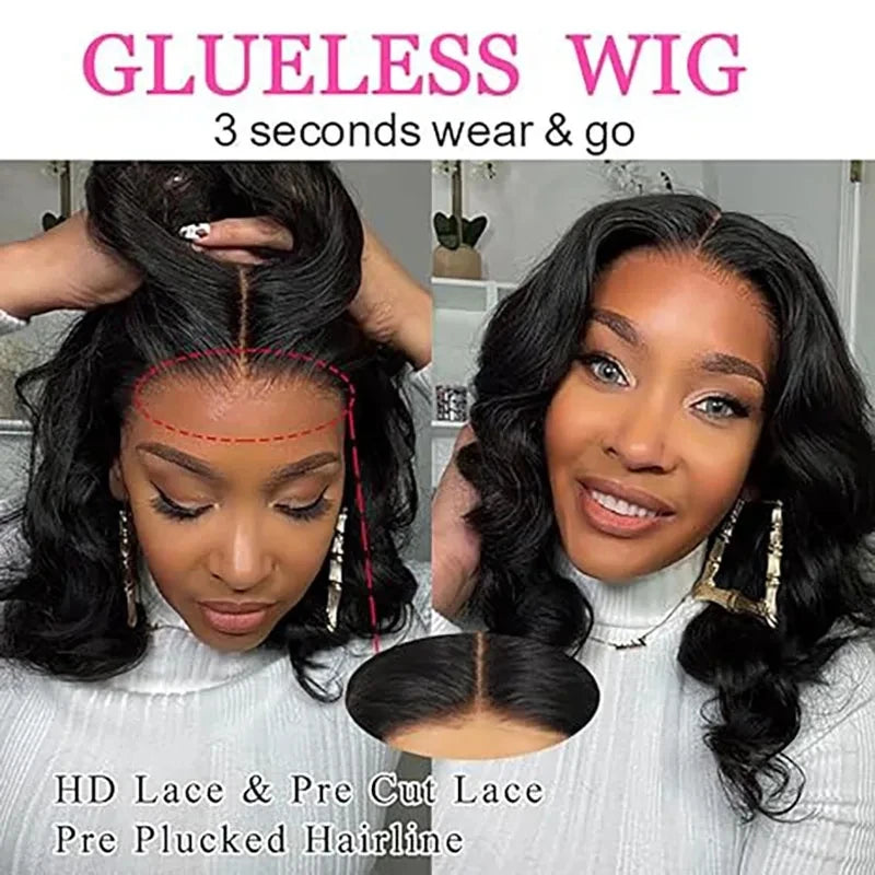 Body Wave Bob Wig Lace Front Human Hair Wigs HD Transparent Lace Frontal Wig Glueless Wigs Human Hair Perruques Cheveux Humains