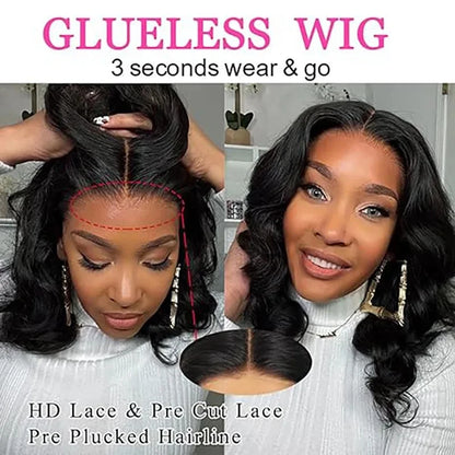 Body Wave Bob Wig Lace Front Human Hair Wigs HD Transparent Lace Frontal Wig Glueless Wigs Human Hair Perruques Cheveux Humains