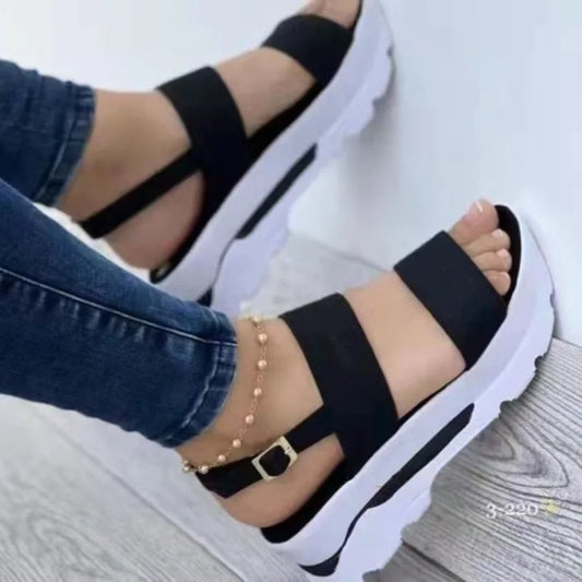 Women Comfortable Outdoor Sandals Casual Plus Size Slippers Round on Plus Size Wedge Shoes Sandalias Mujer