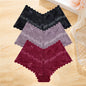 FINETOO 3Pcs/set Lace Boyshort Panties Women Low-Rise Floral Underwear S-XL Girls Sexy Panties Ladies Lace Underpants Lingerie