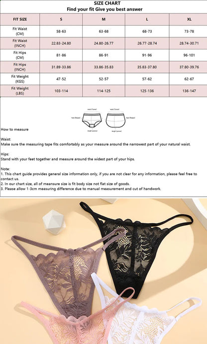 6Pcs/Set Lace Thong For Women Low Rise Soft Intimates Lingerie Sexy Lace Panties Color Ladies Comfortable Underpants Girls Panty