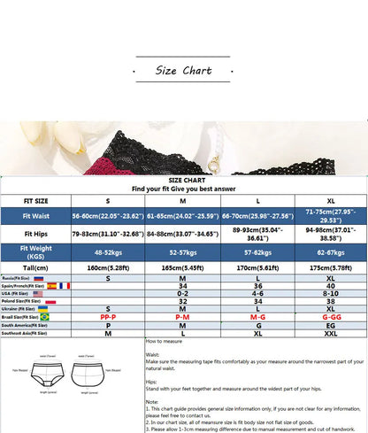 3PCS Women Floral Lace Panties Sexy Perspective Underwear V Waist Solid Color Underpants Female Breathable Intimates Lingerie